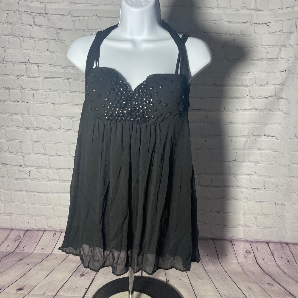 Forever Black Babydoll Top Evening Sive Small